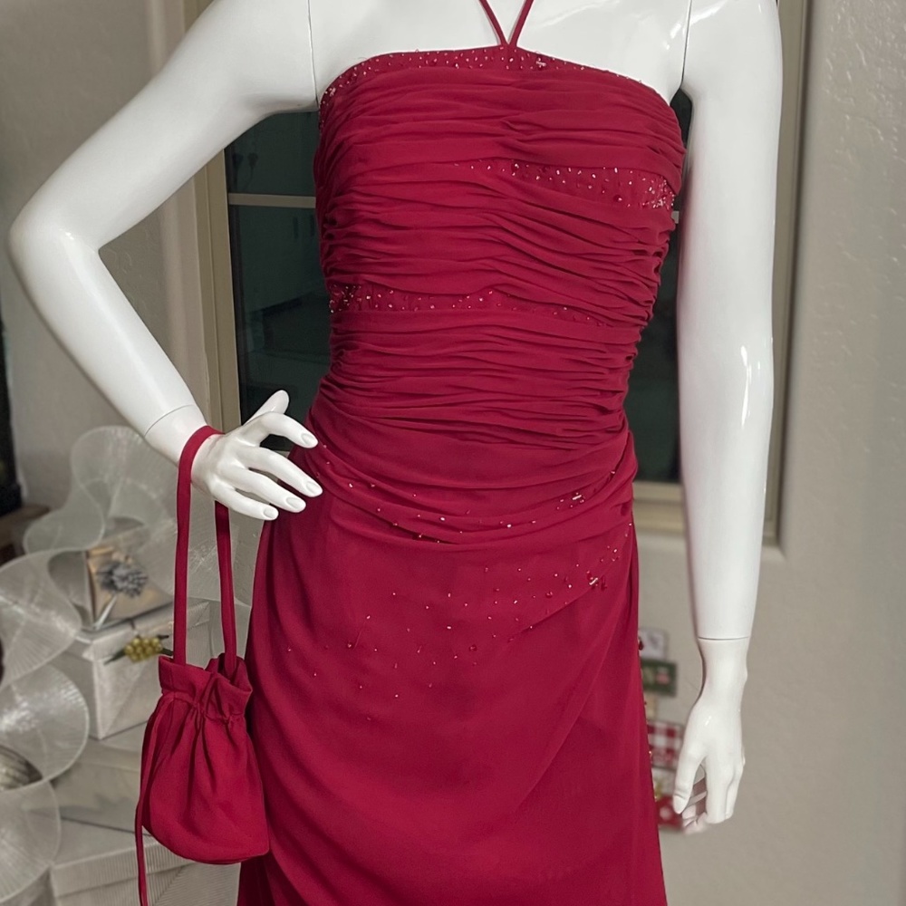 Red Gown w/Drawstring Purse